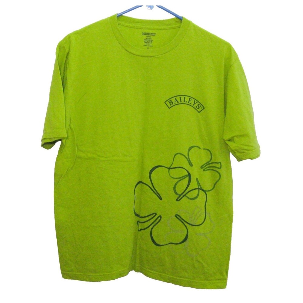 BAILEYS IRISH CREAM Women's (Size Medium) Green Short Sleeve Graphic T-Shirt Top